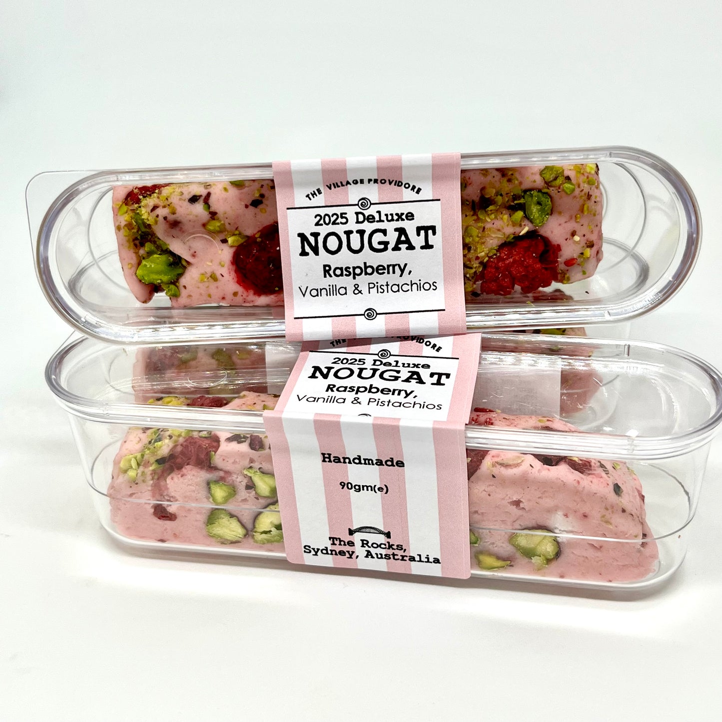 Raspberry, Vanilla Bean & Pistachios Nougat