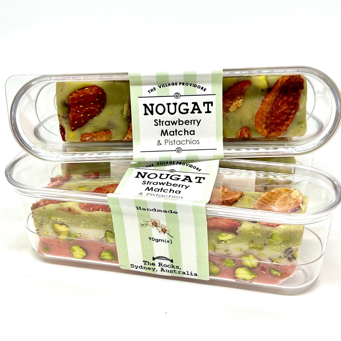 Strawberry, Matcha & Pistachios Nougat
