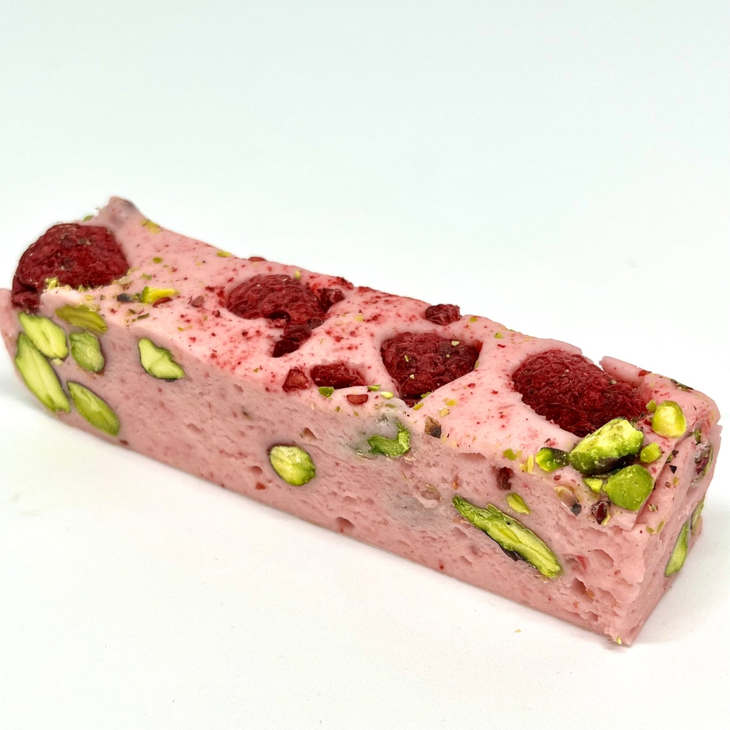 Raspberry, Vanilla Bean & Pistachios Nougat