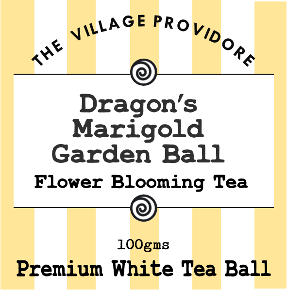 Dragon's Marigold Garden Ball Flower Bloom White Tea