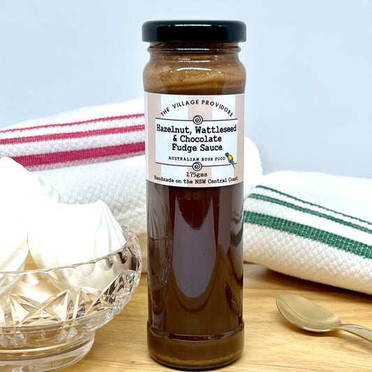 Hazelnut, Australian Wattleseed and Chocolate Fudge Sauce