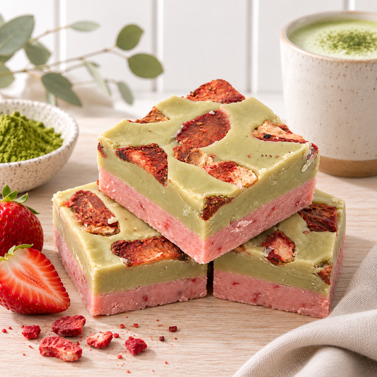 Strawberry Matcha Fudge