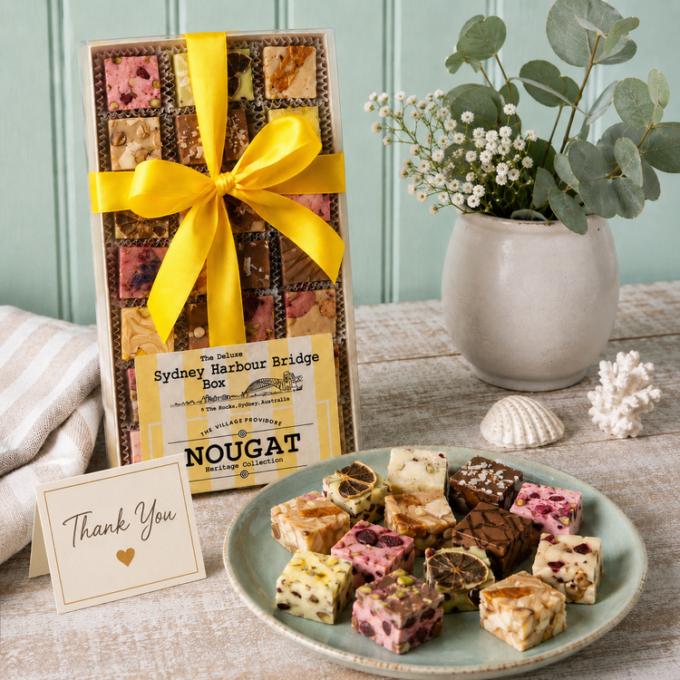 Thank You Gifts - nougat gift box with thank you card