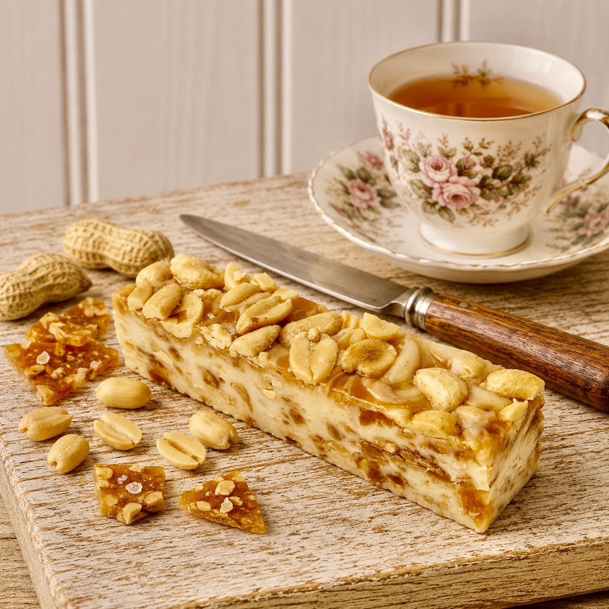 Salted Peanut Brittle & Caramel Nougat