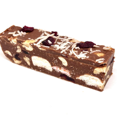 Chocolate Rocky Road with Cranberries & Peanut Nougat