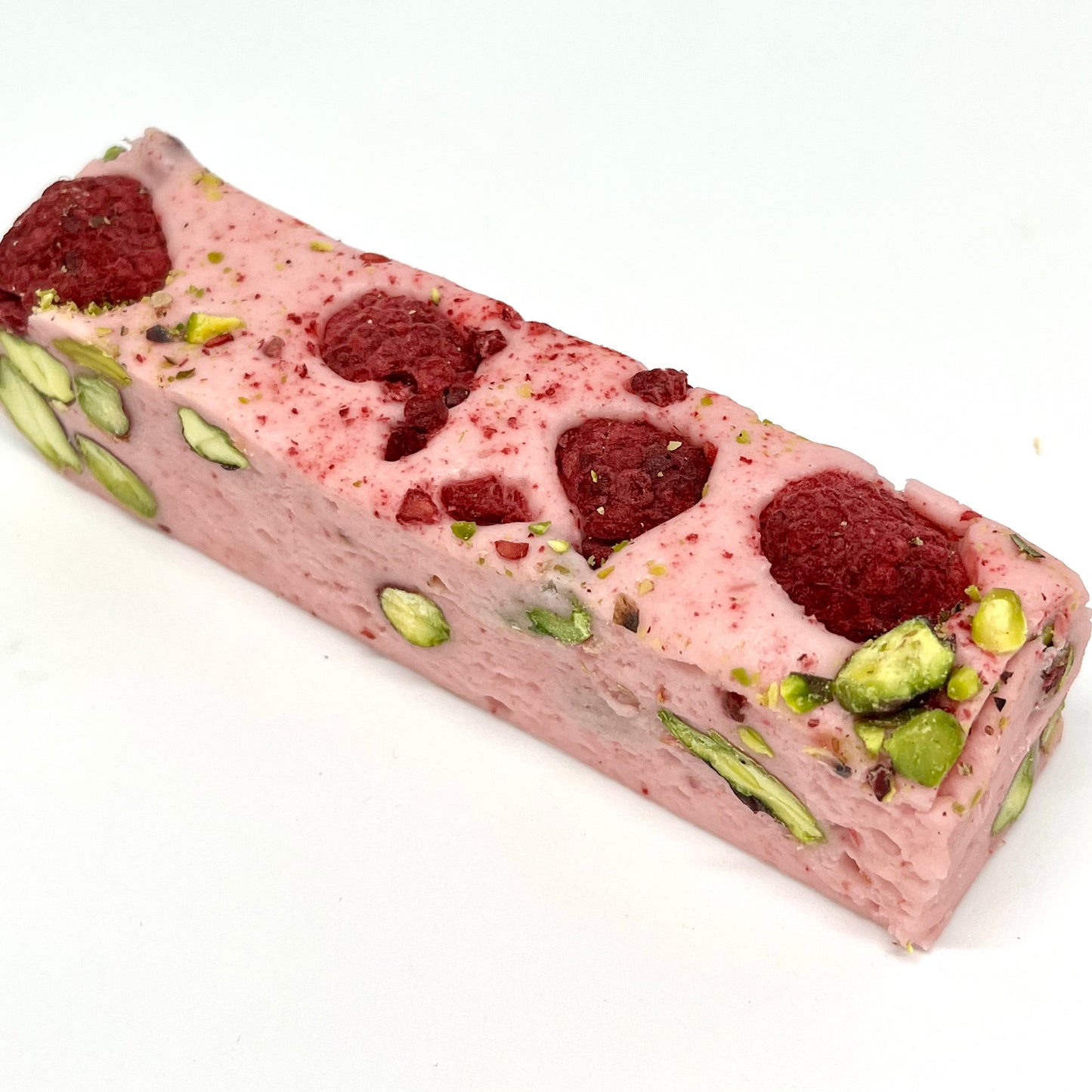 Raspberry, Vanilla Bean & Pistachios Nougat