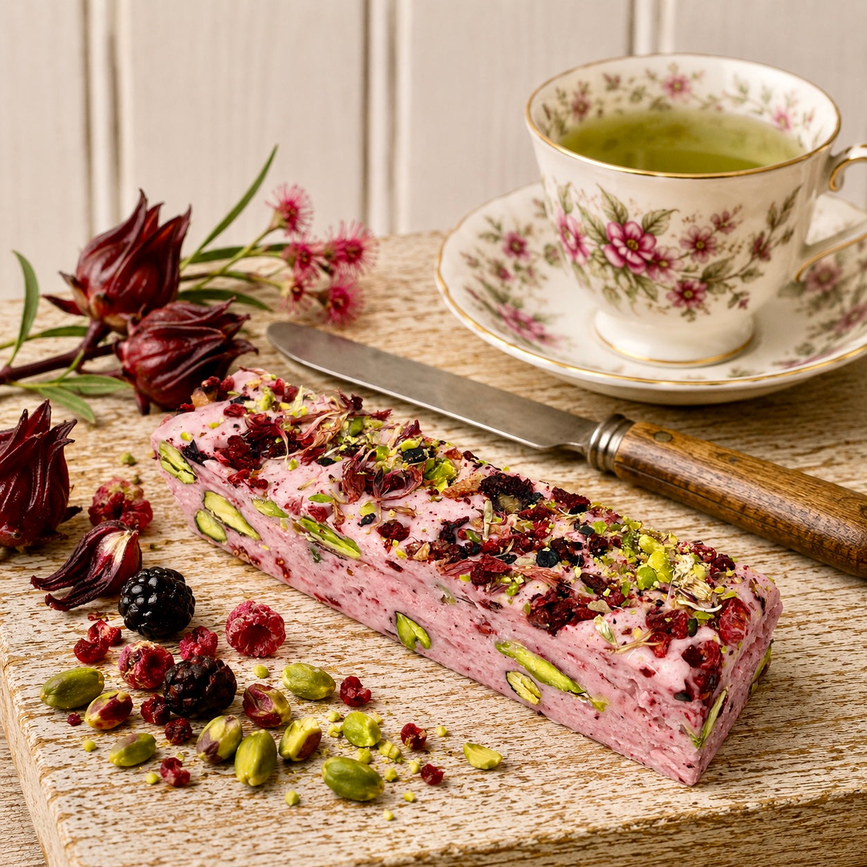 Wild Australian Rosella Flower & Berries with Pistachios Nougat