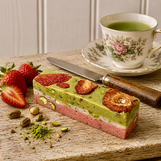 Strawberry, Matcha & Pistachios Nougat