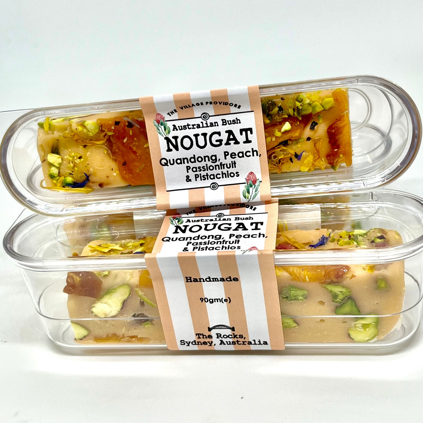 Wild Australian Quandong, Peach & Passionfruit with Pistachios Nougat