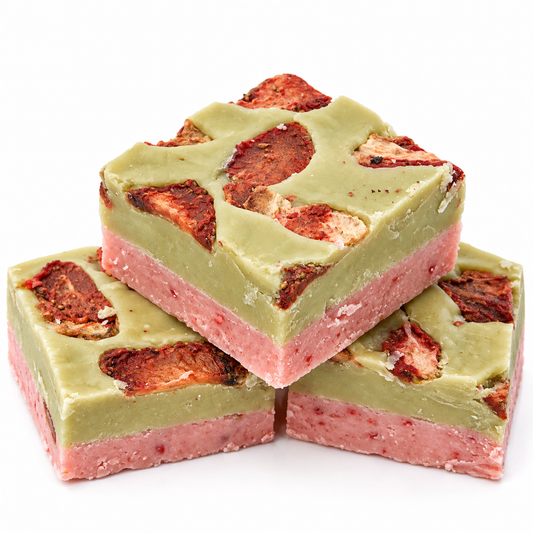 Strawberry Matcha Fudge